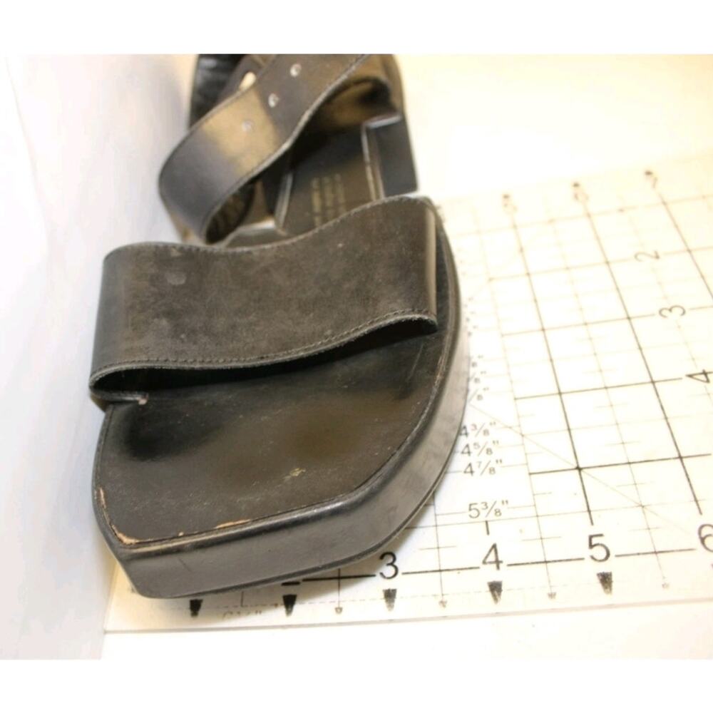 Robert Clergerie France Leather Square Sandal Platform Shoes 7.5 EXCELLENT 👌 - Picture 4 of 8